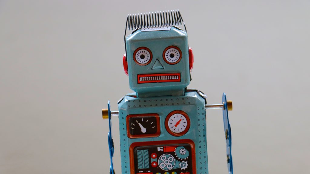 tin toy walking radar robot
