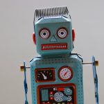 tin toy walking radar robot