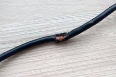 frayed power cable