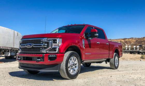 2018 Ford F 250 red pickup truck