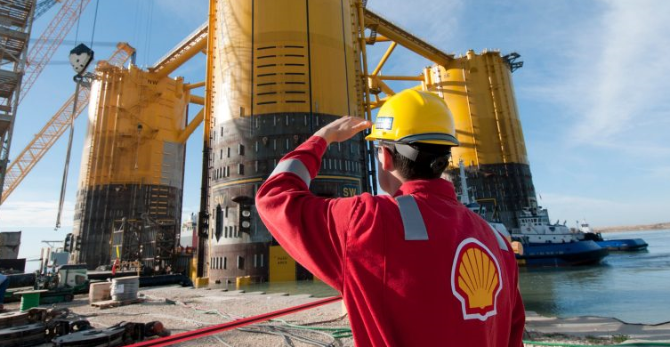 Shell employee looking at offshore project