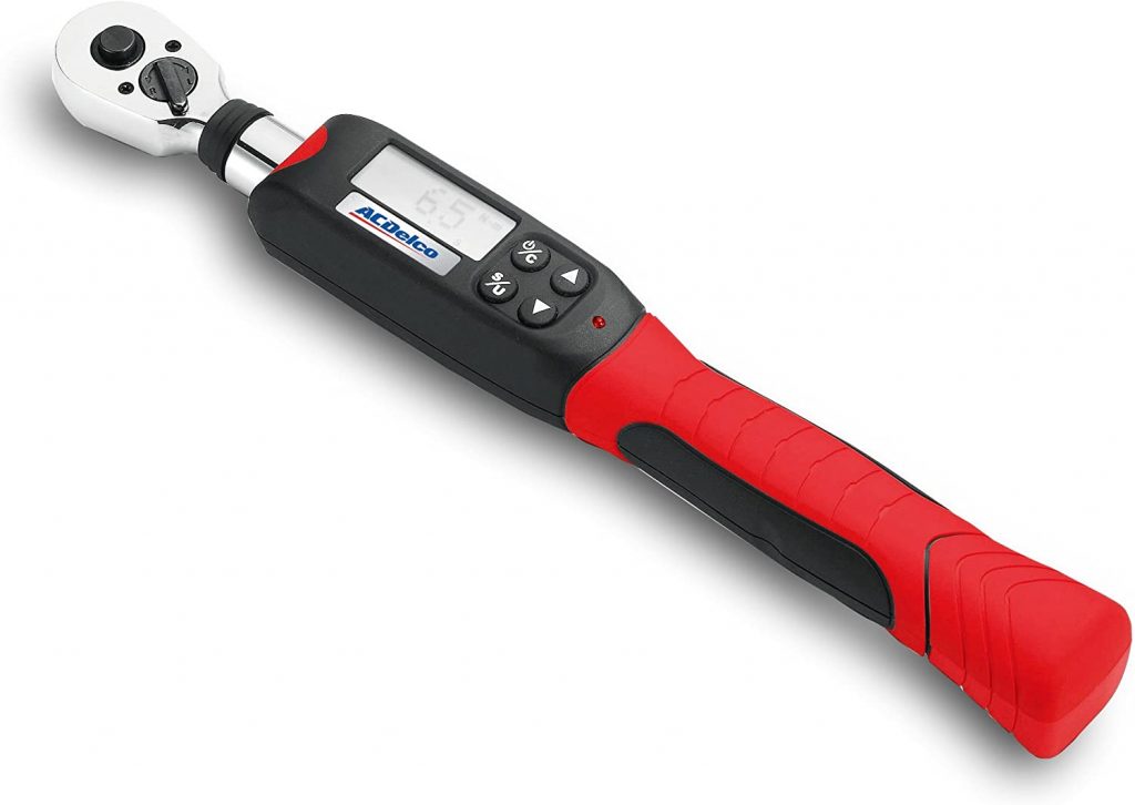 black and red digital torque wrench