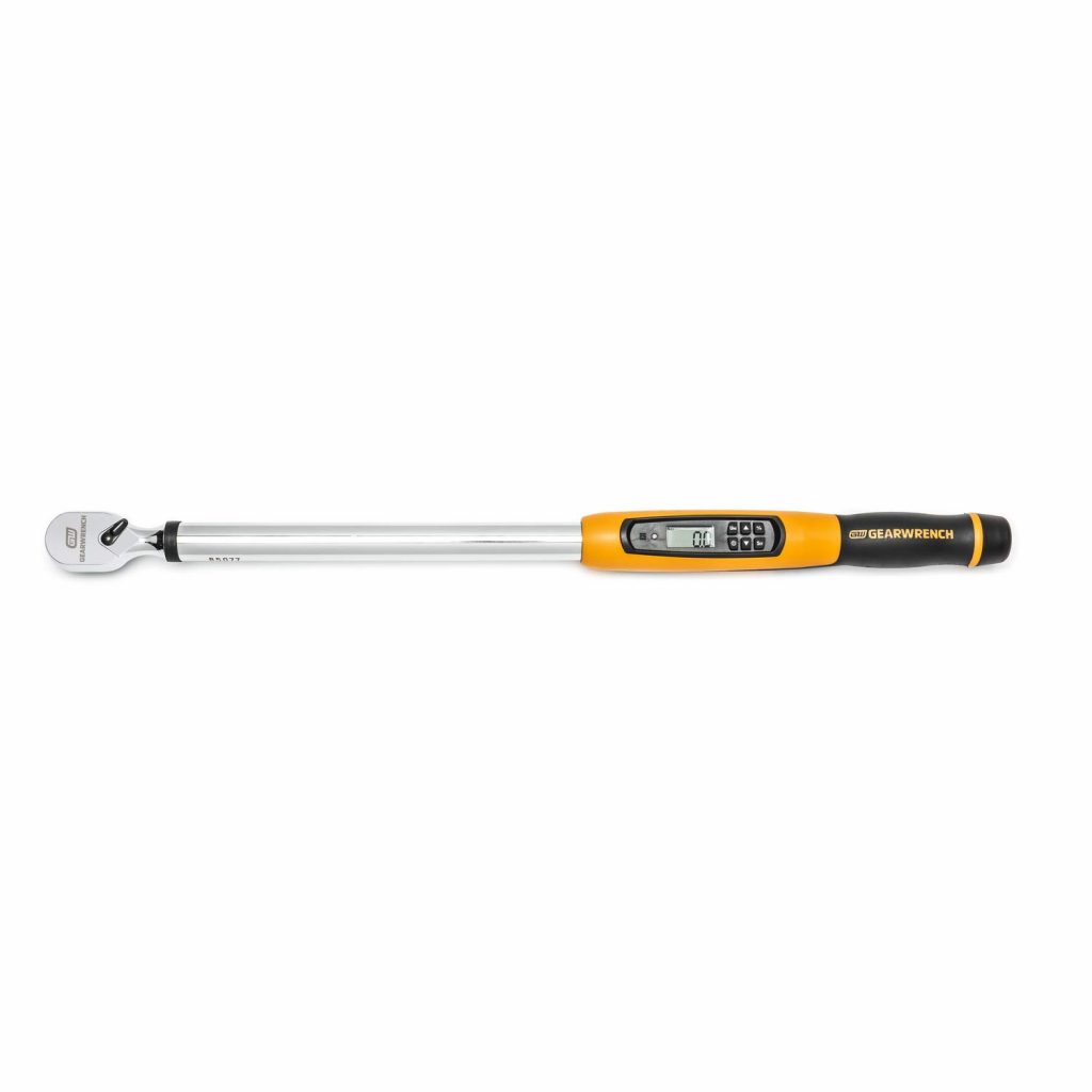 black and yellow digital torque wrench