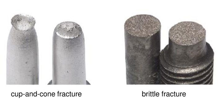 cup and cone vs. brittle fracture