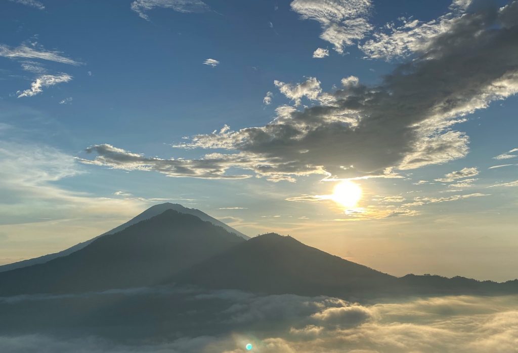 sunrise scene in a volcano