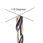118 degree angle drill bit illustration with measurement