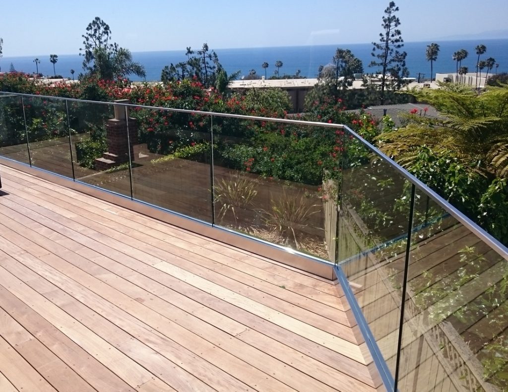 exterior base shoe glass railing deck