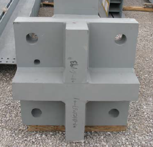 Shear lug with crossed plate configuration