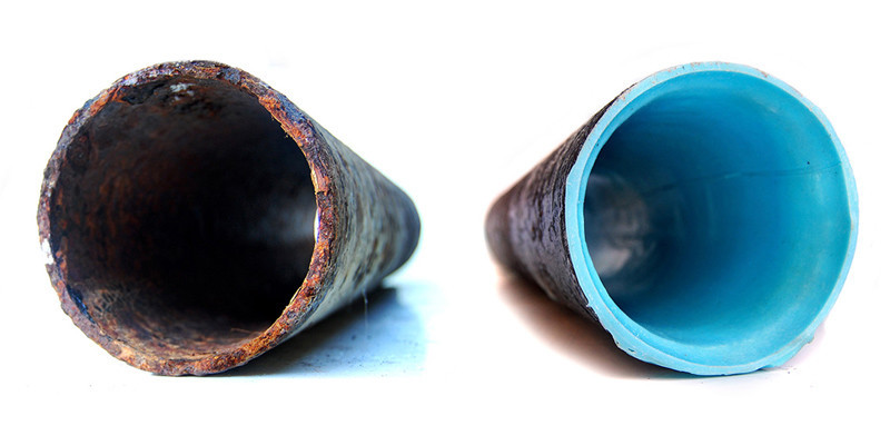 Before and After of pipe relining