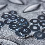 washers on a steel plate